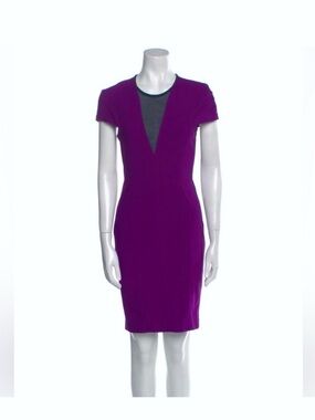 Yigal Azrouel Vintage Purple and Black Sheath Dress, Size Medium